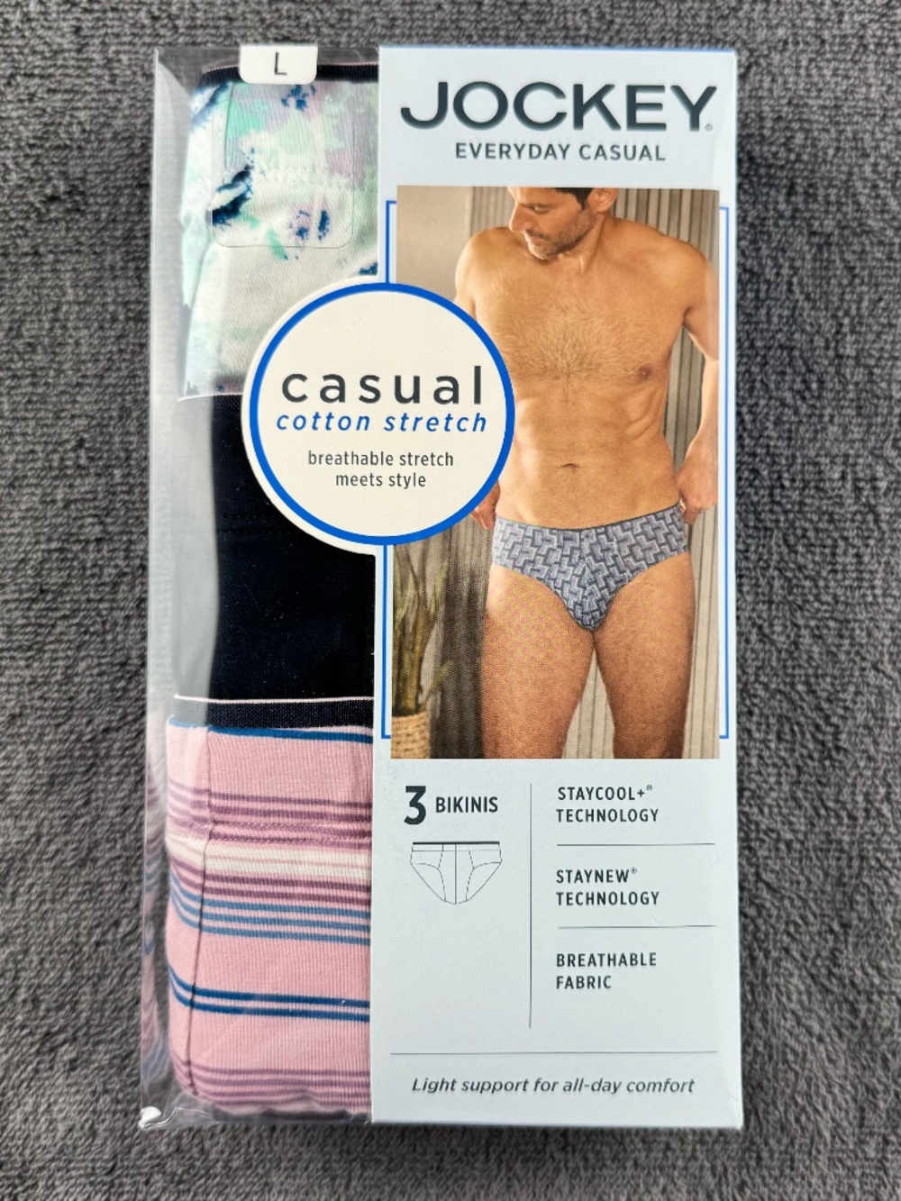 Jockey Casual Cotton Stretch / True Style men's bikini briefs - 3 pack